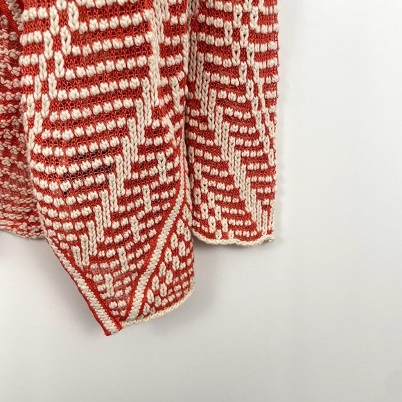 Nic and Zoe Womens Cardigan Coral White Extra Small Cotton Blend Open Knit - Picture 8 of 10